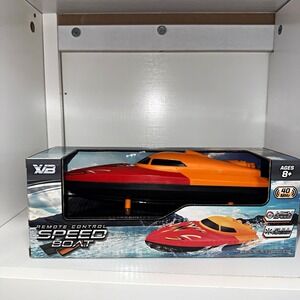 X-B Remote Control Speed Racing Boat Orange Red Black 40MHz Ages 8+